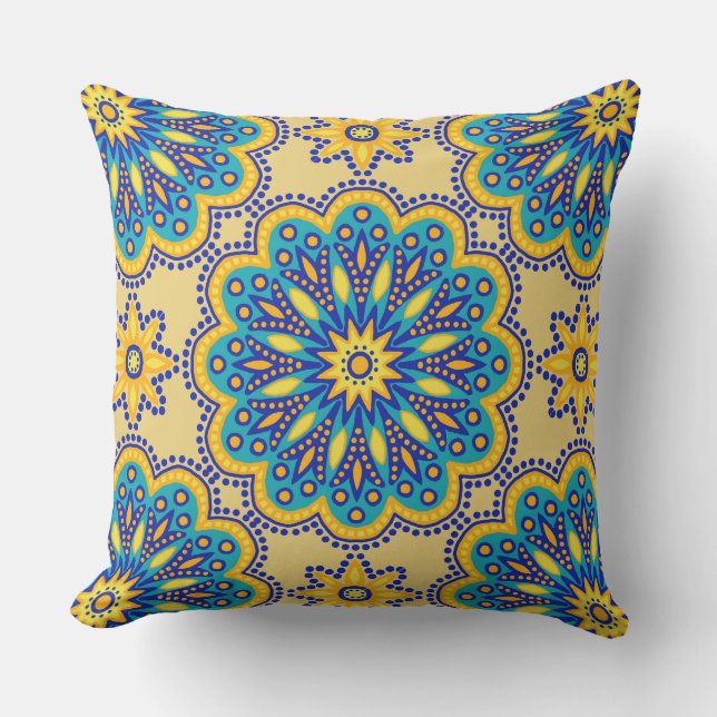 Cojín Decorativo Hermosa Tile Boho Talavera (Anverso)