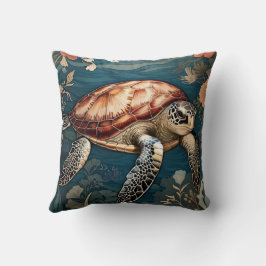 Cojín Decorativo Hermosa tortuga submarina