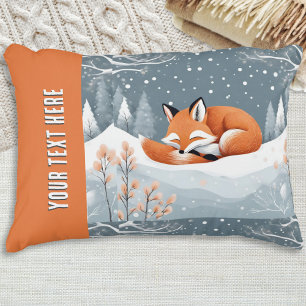 Cojín Decorativo Hermosa Vida Silvestre Zorro de Invierno en la Nie