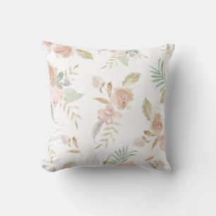 Cojín Decorativo hermosa y romántica flor acuarela