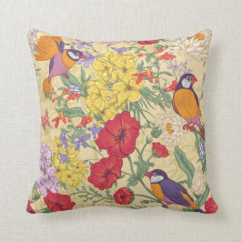 Cojín Decorativo Hermosas aves y jardines
