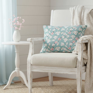 Cojín Decorativo Hermosas flores de cerezo rústico