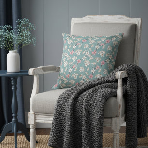 Cojín Decorativo Hermosas flores de cerezo rústico