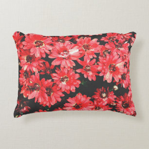Cojín Decorativo hermosas flores de color rojo, patrón de flores, s
