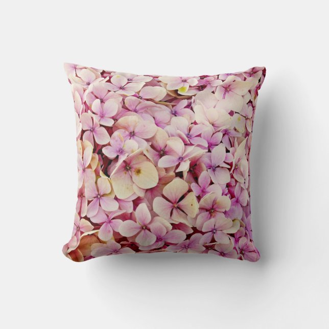 Cojín Decorativo Hermosas flores de Hydrangea (Anverso)