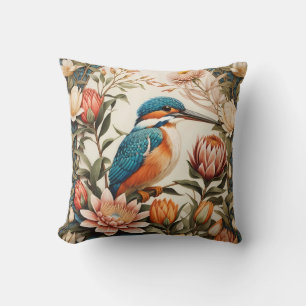 Cojín Decorativo Hermosas flores de Martín Pescador y Protea
