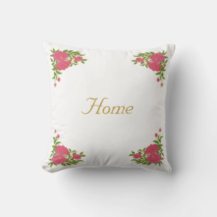 Cojín Decorativo Hermosas flores peony sobre blanco