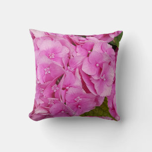 Cojín Decorativo Hermosas flores rosadas de hortensia