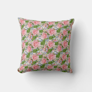 Cojín Decorativo Hermosas flores rosadas y blancas