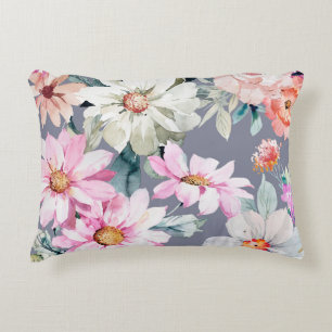 Cojín Decorativo Hermosas flores y hojas arte pintado, flor, abdomi