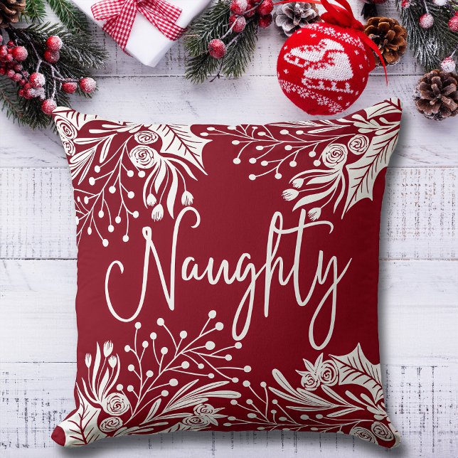 Cojín Decorativo Hermosas hojas de marfil rojas y blancas Navidades (Subido por el creador)