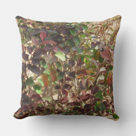 Cojín Decorativo Hermosas hojas rojas verdes pintadas