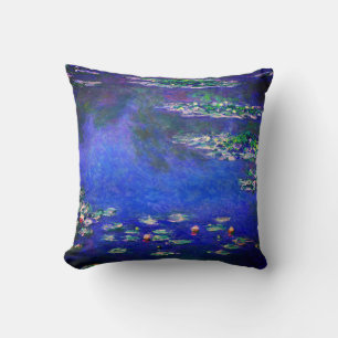 Cojín Decorativo Hermosas Lirios de Agua Antiguos por Claude Monet