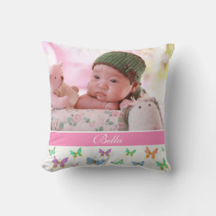 Cojín Decorativo Hermosas mariposas acuarelas/foto Personalizado