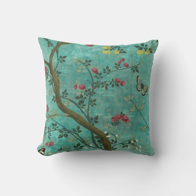 Cojín Decorativo Hermosas mariposas antiguas de árboles antiguos (Anverso)