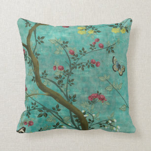 Cojín Decorativo Hermosas mariposas antiguas de árboles antiguos