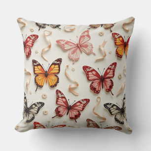 Cojín Decorativo Hermosas mariposas y cintas