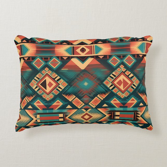 Cojín Decorativo Hermoso acento de diseño azteca (Anverso)