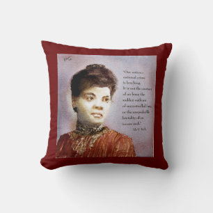 Cojín Decorativo Hermoso acuarela Ida B Wells & Cita
