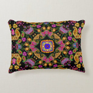 Cojín Decorativo Hermoso adorno floral con flores brillantes y