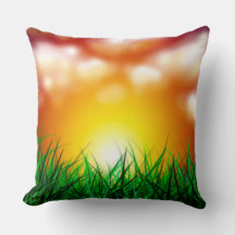 Hermoso amanecer sobre un campo de hierba