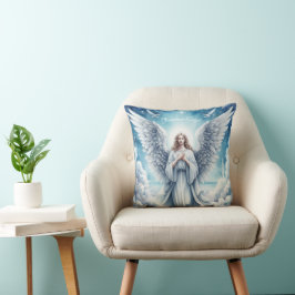 Cojín Decorativo Hermoso Ángel de la Guarda Blanco