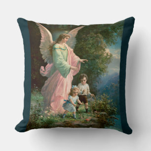 Cojín Decorativo Hermoso ángel guardián de niños