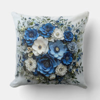 Hermoso arreglo floral azul y blanco