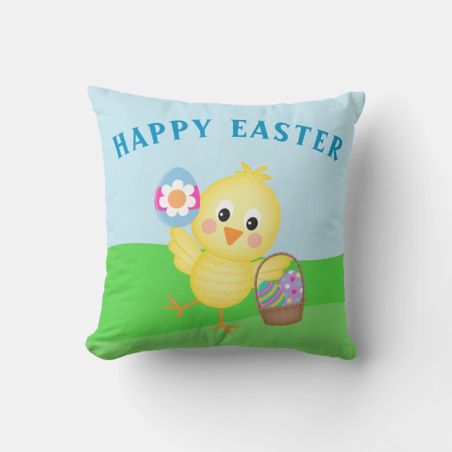 Cojín Decorativo Hermoso bebé de Pascua Feliz (Anverso)