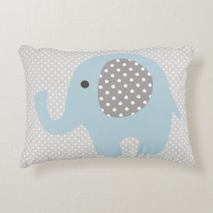 Cojín Decorativo Hermoso bebé elefante azul