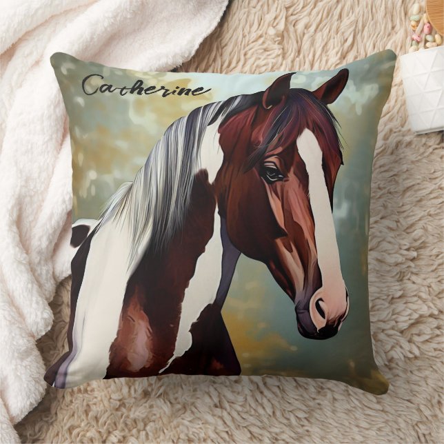 Cojín Decorativo Hermoso caballo de pintura (Manta)