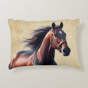 Cojín Decorativo Hermoso caballo marrón navidad