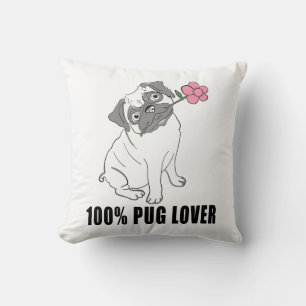 Cojín Decorativo Hermoso Cachorro Pug Perro Amante Fur Mama Negro B