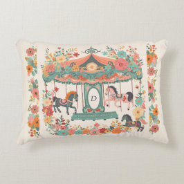Cojín Decorativo Hermoso carrusel bucal Personalizado Monograma