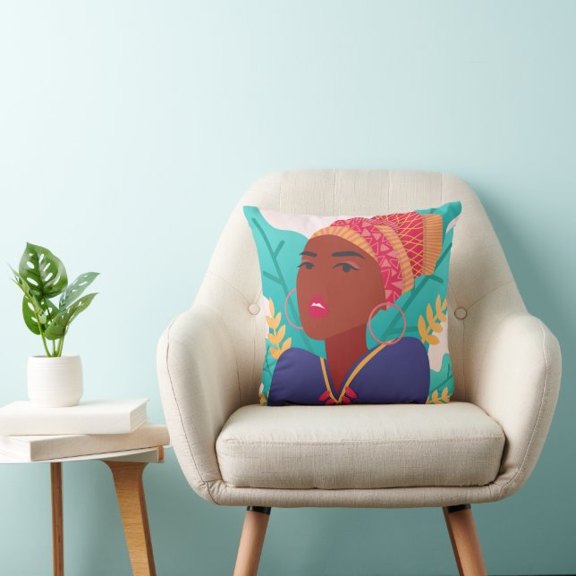 Cojín Decorativo Hermoso Chica africano (Silla)