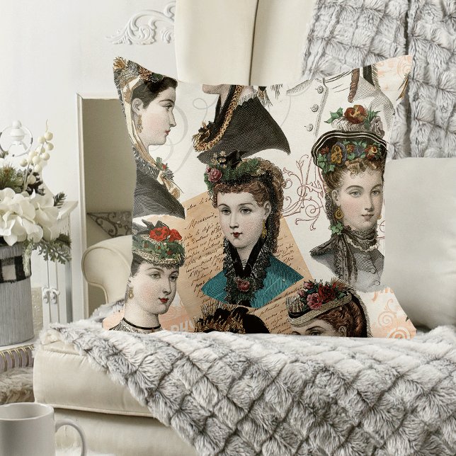 Cojín Decorativo Hermoso Collage de mujeres victorianas (Subido por el creador)