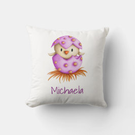 Cojín Decorativo Hermoso Cuarto de Niña Pájaro Rosa