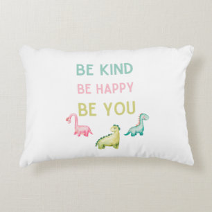 Cojín Decorativo Hermoso Diseño Art Dinosaurio ser amable ser feliz