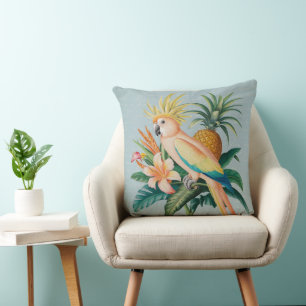 Cojín Decorativo Hermoso diseño con tema tropical Precioso