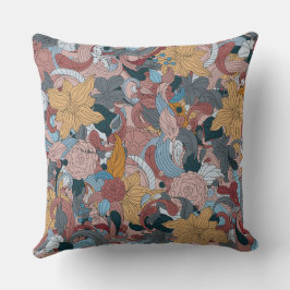 Cojín Decorativo Hermoso diseño floral oriental