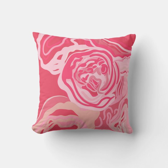 Cojín Decorativo Hermoso diseño rosa abstracto (Anverso)