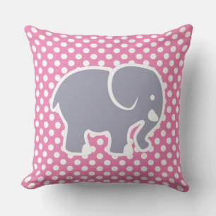 Cojín Decorativo Hermoso elefante gris en guardería con patrón de l