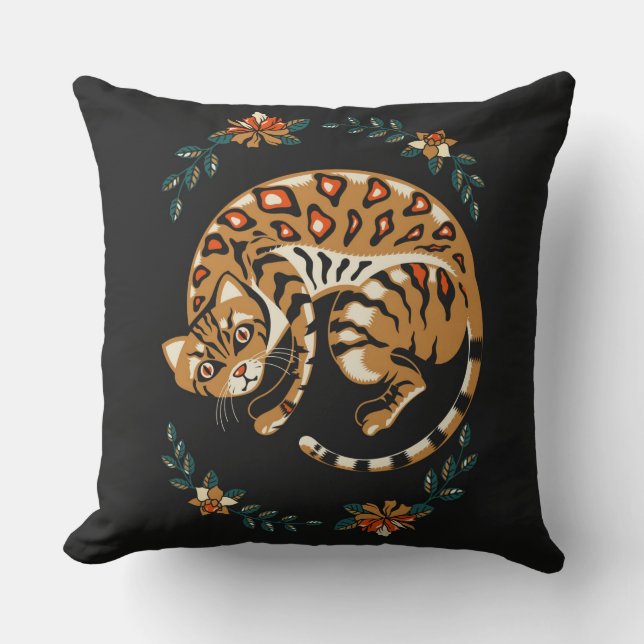 Cojín Decorativo Hermoso gato bengalí (Anverso)