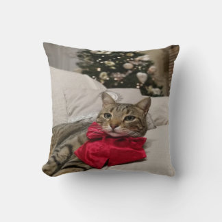 Cojín Decorativo Hermoso gato de Navidad