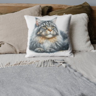 Cojín Decorativo Hermoso gato Maine Coon 