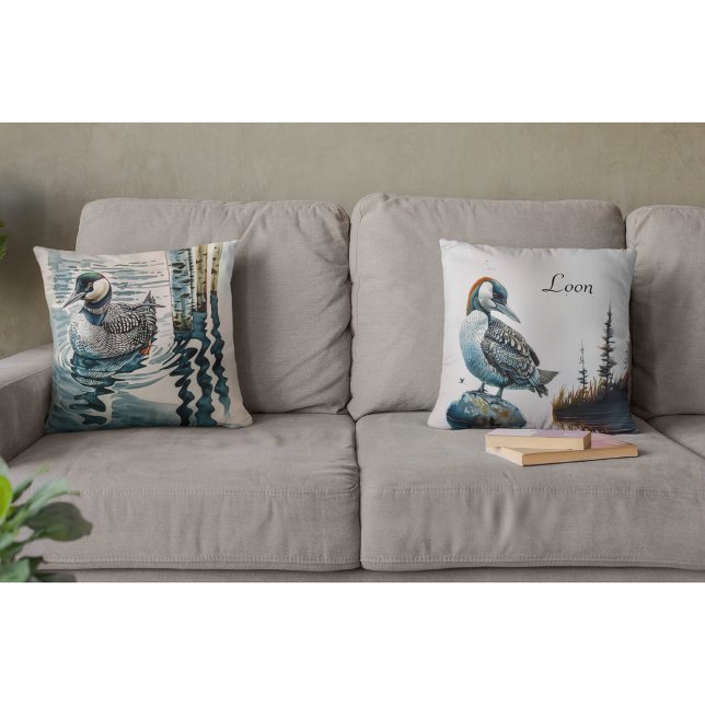 Cojín Decorativo hermoso globo sobre el agua en acuarela (Subido por el creador)