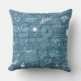 Cojín Decorativo Hermoso graffiti en pared caligrafía verde