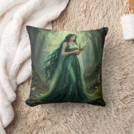 Cojín Decorativo Hermoso Hada de Esmeralda Mayo