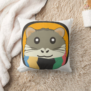 Cojín Decorativo Hermoso hámster personalizado con una bufanda mult