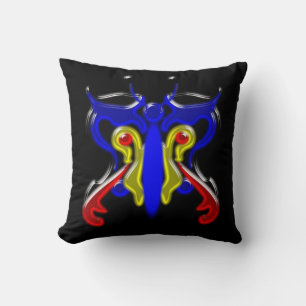Cojín Decorativo Hermoso icono de mariposa en vidrio